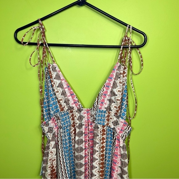 Lulu's Maxin Relaxin Multi Print Maxi Dress size M great condition - Picture 5 of 6